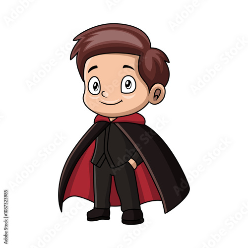 Cute little magician boy cartoon