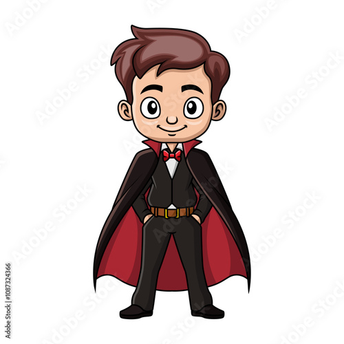Cute little magician boy cartoon
