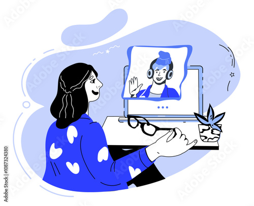 Team collaboration and online communication, video conferencing. Web call conference capabilities. Online teleconferences for freelance communication. Group talks and remote work.