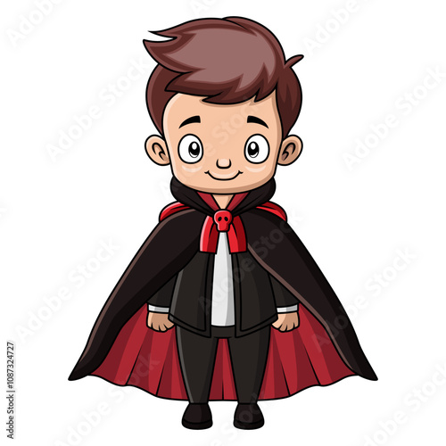 Cute little magician boy cartoon