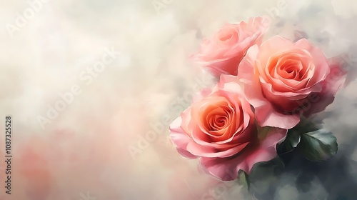 Watercolor flowers for design card, postcard, textile, flyer