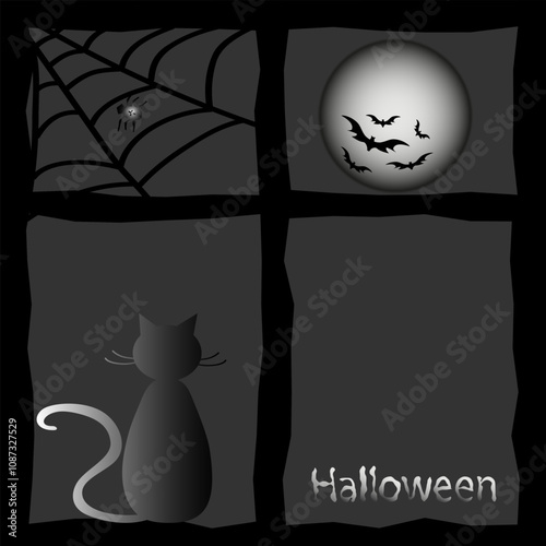 halloween background with cat