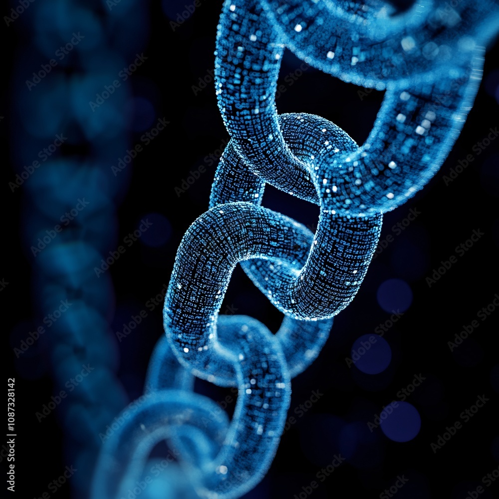 Futuristic digital chain concept technology showcase abstract visualization cyber environment close-up view innovation and connectivity Futuristic digital chain concept technology showcase abstract visualization cyber environment close-up view innovation and connectivity
