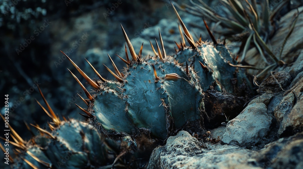 Cactus in a close-up art photo with selective focus. Cactus in a close-up art photo with selective focus.
