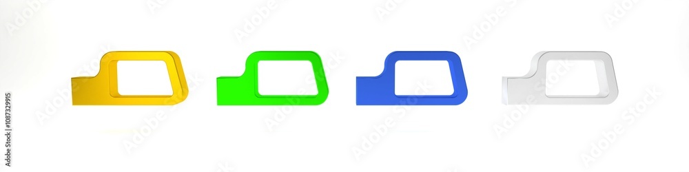 Fototapeta premium Colorful Car mirror icon isolated on white background. Minimalism concept. 3D render illustration