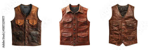 Classic Leather Vests in Various Styles and Colors photo