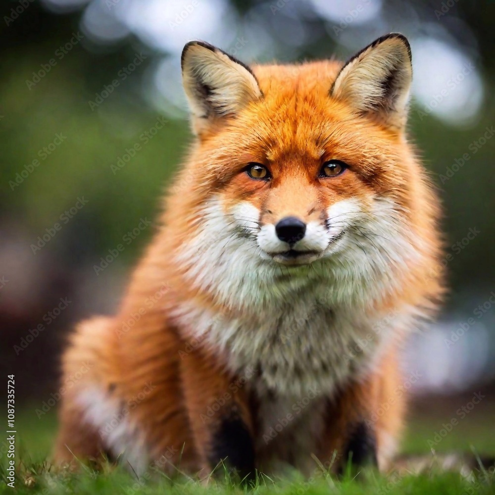 Fototapeta premium fluffy fox close up