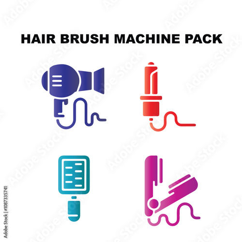 hair brush machine pack logo 