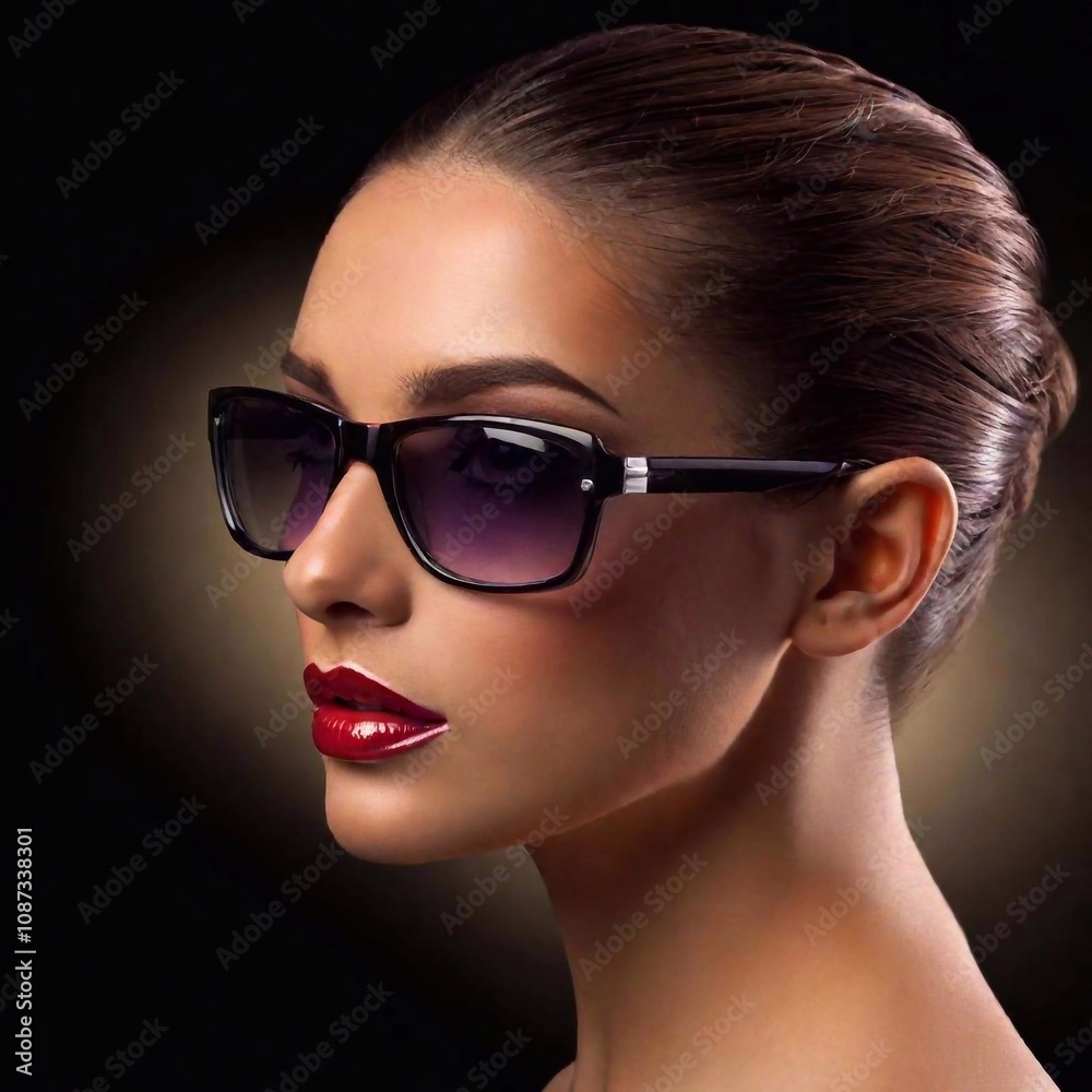 high-fashion sunglasses with bold, avant-garde designs. Use targeted lighting to accentuate the unique features of the sunglasses, such as unusual frame shapes or embellishments, to convey a high-end,