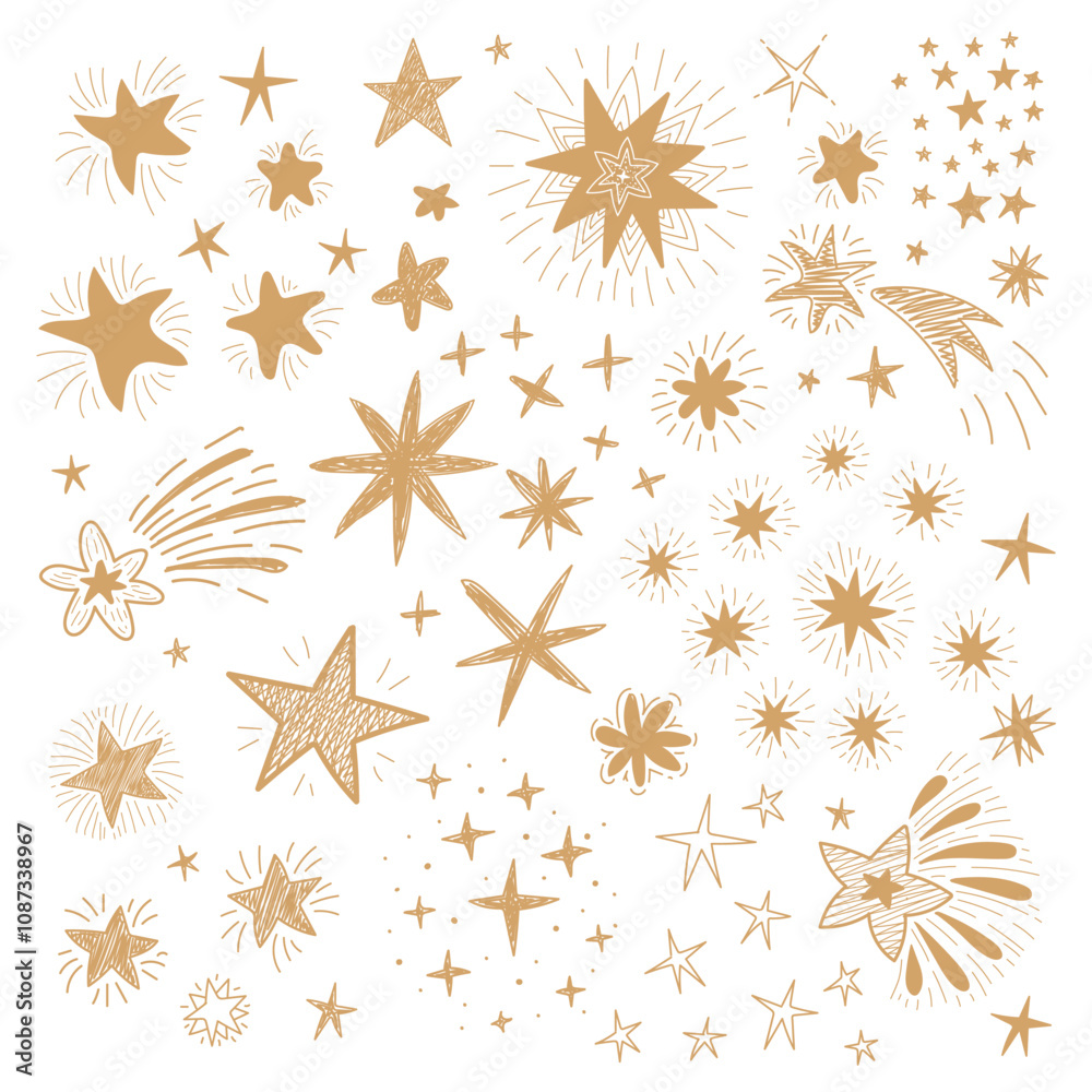 Snowflakes set on a white background. Hand drawn Snowflakes set on a white background. Hand drawn