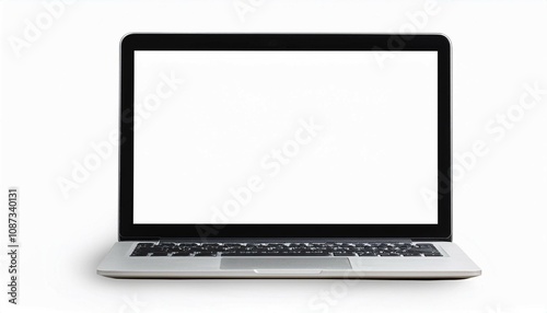 laptop computer with blank screen isolated on white background remove clipping path pen tool