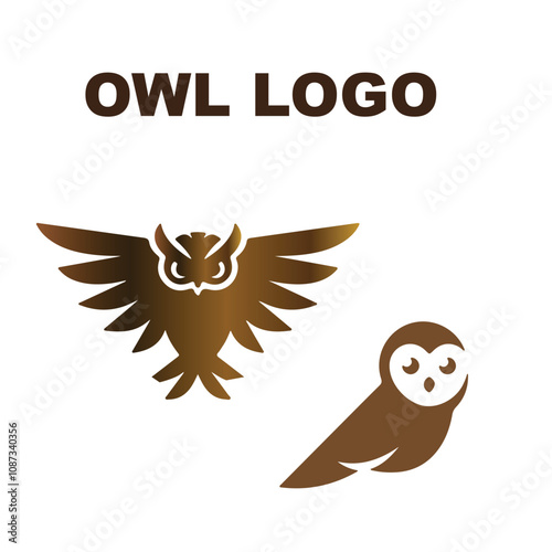 owl logo design template photo