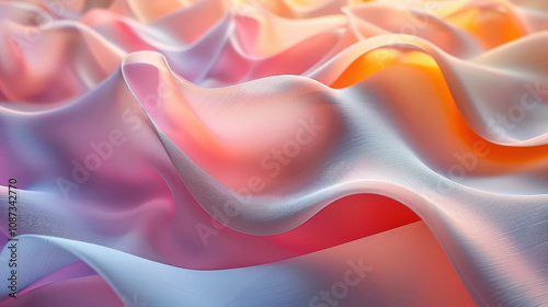 Wallpaper Mural A colorful, abstract painting of a wave with a blue and orange swirl. The painting has a dreamy, ethereal quality to it, with the colors blending Torontodigital.ca