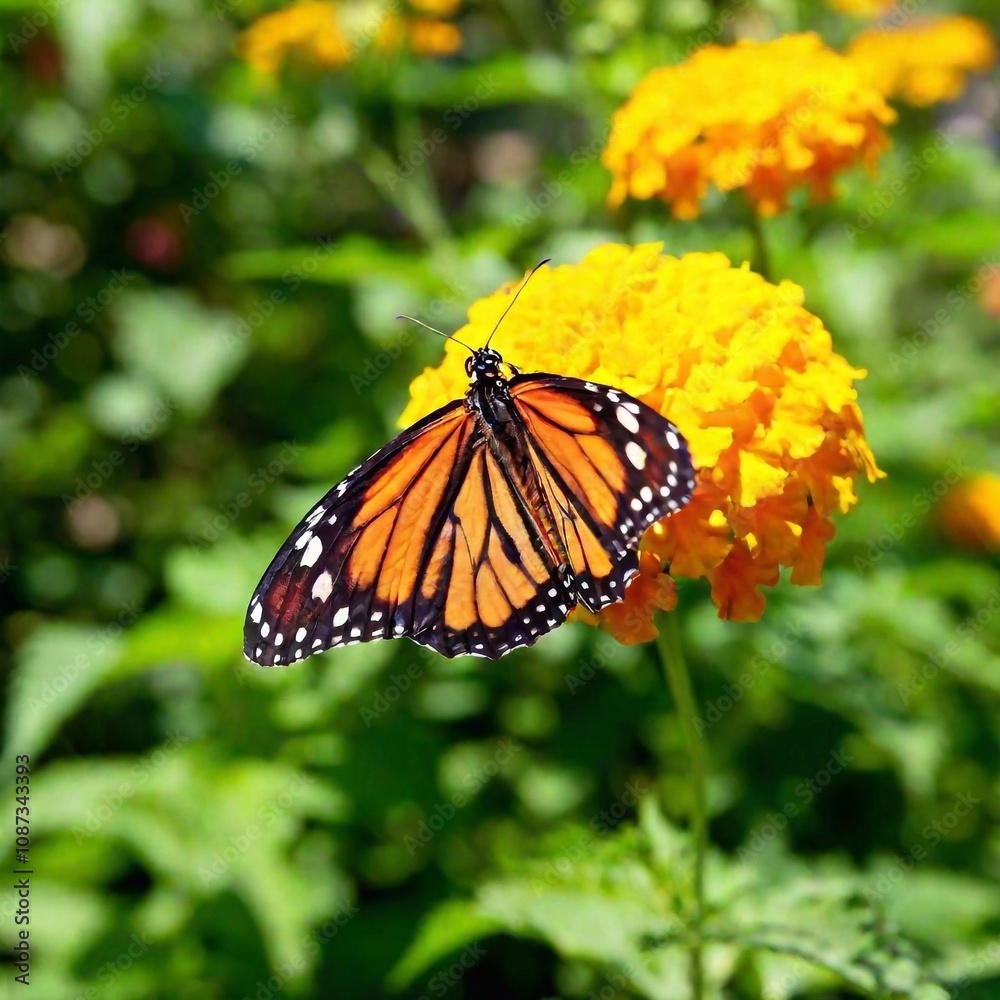 Fototapeta premium butterfly in garden, flora and fauna