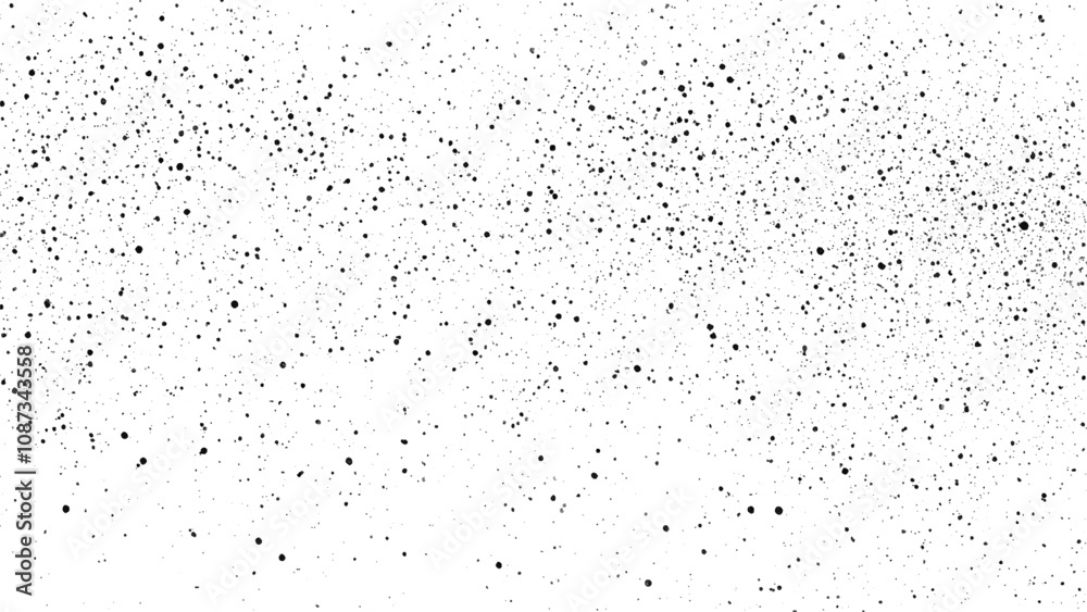 Subtle halftone vector texture overlay. Monochrome abstract splattered background. Distress Texture