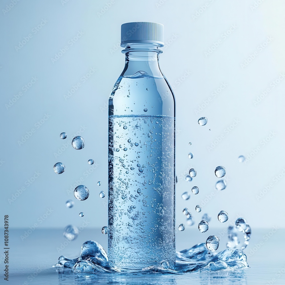 Minimalist sugar-free sports drink with water accents, refreshing bubbles, clean hydration design concept Minimalist sugar-free sports drink with water accents, refreshing bubbles, clean hydration design concept