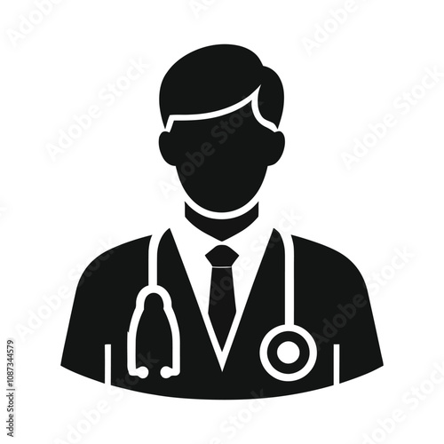 Doctor Silhouette Icon Vector Illustration