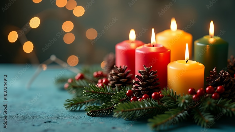 クリスマスに似合うデコレーションロウソク クリスマスに似合うデコレーションロウソク