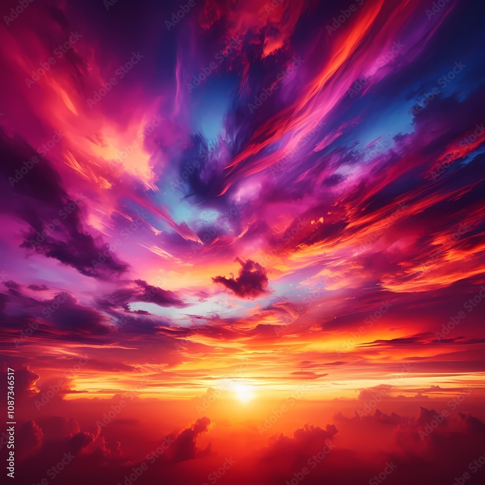 Naklejka premium sunset over the sea