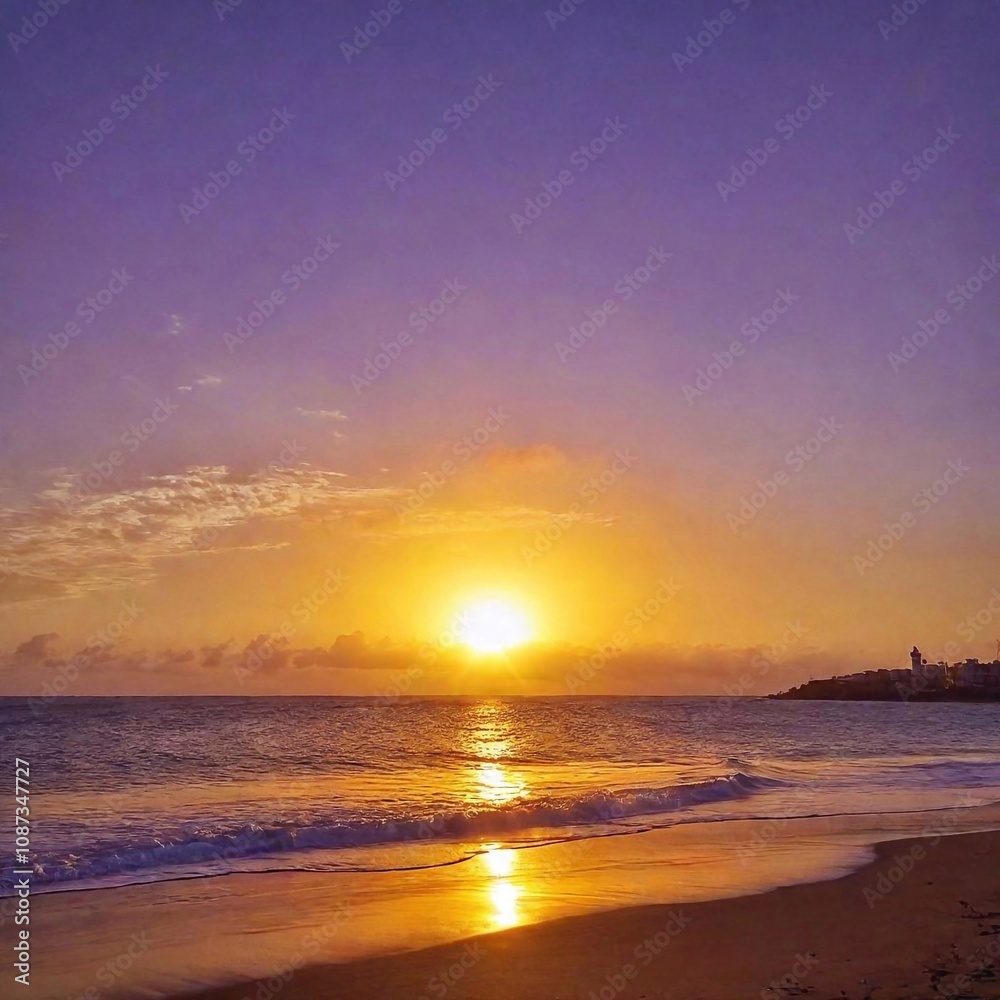 Fototapeta premium beautiful sunset over the sea