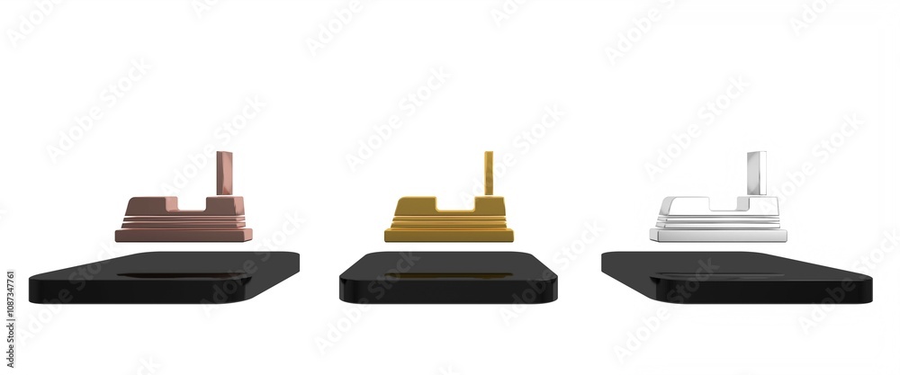 Colorful Bumper car icon isolated on white background. Amusement park. Childrens entertainment playground, recreation park. Minimalism concept. 3D render illustration Colorful Bumper car icon isolated on white background. Amusement park. Childrens entertainment playground, recreation park. Minimalism concept. 3D render illustration