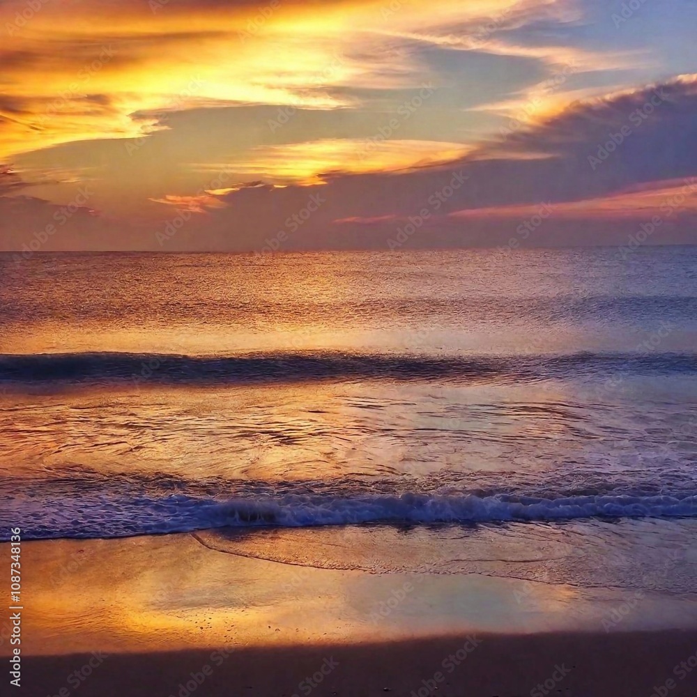 Obraz premium beautiful sunset over the sea