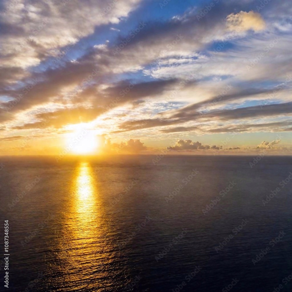 Naklejka premium beautiful sunset over the sea