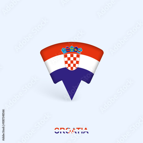 Croatia Flag Map Pointer Design with Shadow. Free Download Croatia Flag Map Pointer Design with Shadow. - GFXLoad