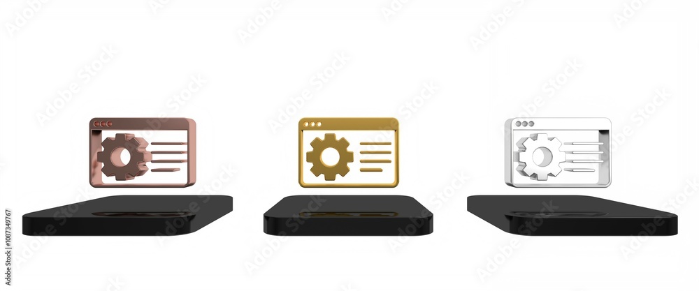 Colorful Browser setting icon isolated on white background. Adjusting, service, maintenance, repair, fixing. Minimalism concept. 3D render illustration Colorful Browser setting icon isolated on white background. Adjusting, service, maintenance, repair, fixing. Minimalism concept. 3D render illustration