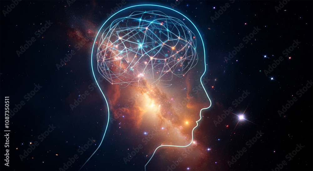 Network Neural Connection Science, AI Artificial Intelligence Concept Graphic, Digital Brain Light Connected Sci-Fi Design Network Neural Connection Science, AI Artificial Intelligence Concept Graphic, Digital Brain Light Connected Sci-Fi Design