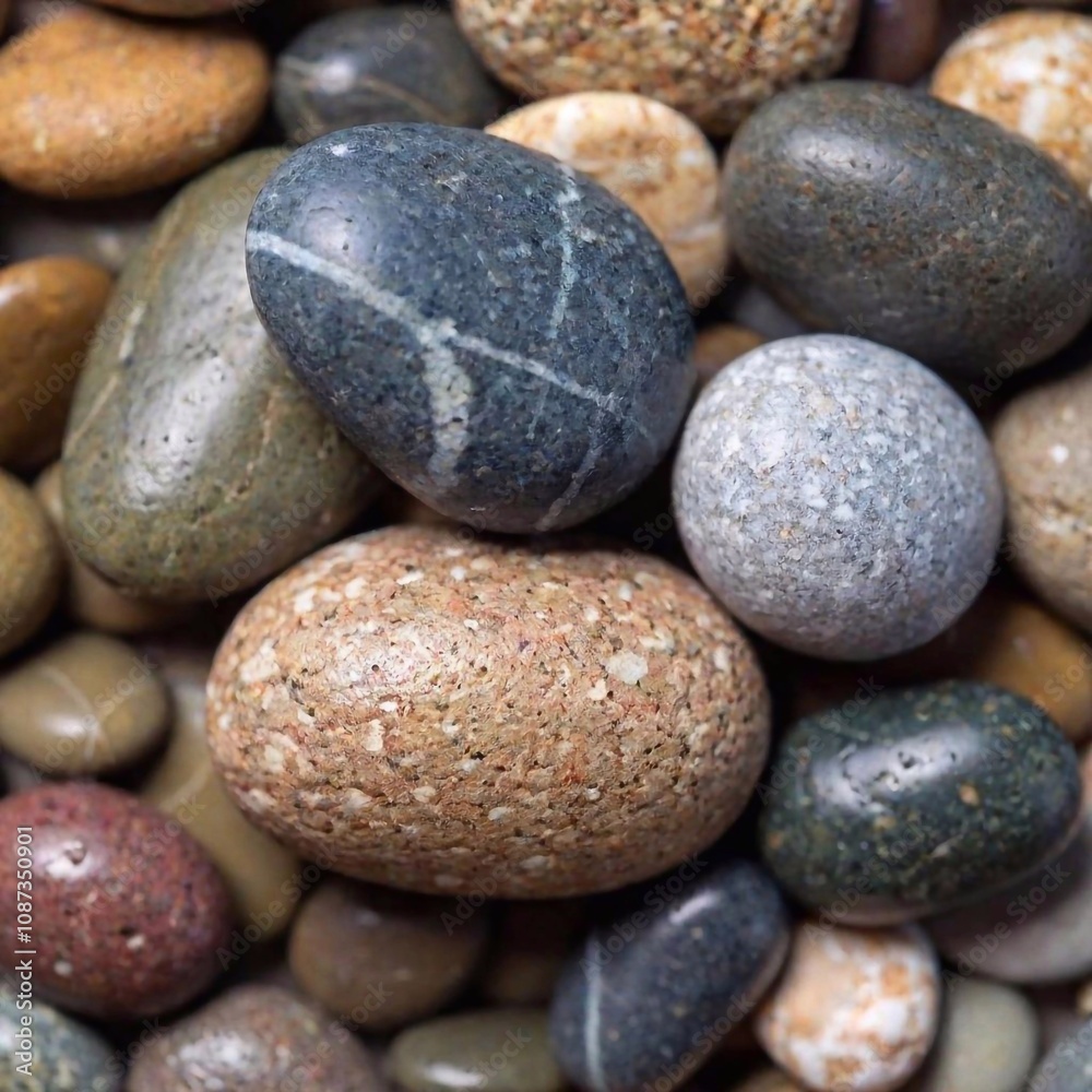 Stone and Water: A flatlay of smooth river stones arranged around a shallow dish of water, reflecting their textures and colors, captured in deep focus to reveal the interplay of natural elements in a Stone and Water: A flatlay of smooth river stones arranged around a shallow dish of water, reflecting their textures and colors, captured in deep focus to reveal the interplay of natural elements in a