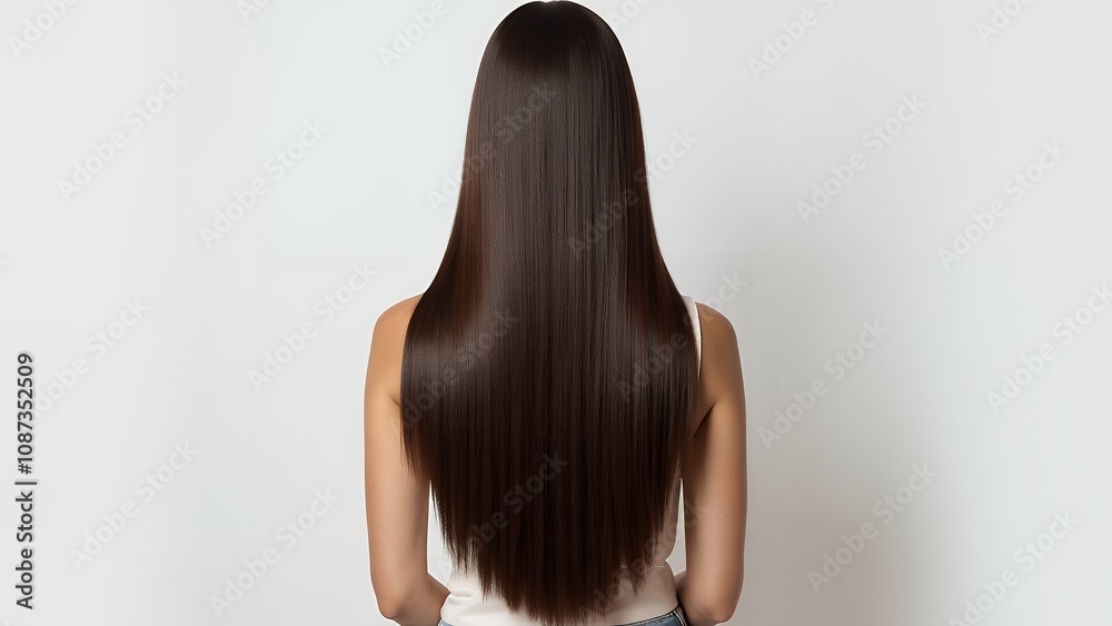 Obraz premium 綺麗な茶髪を持つ女性の後ろ姿