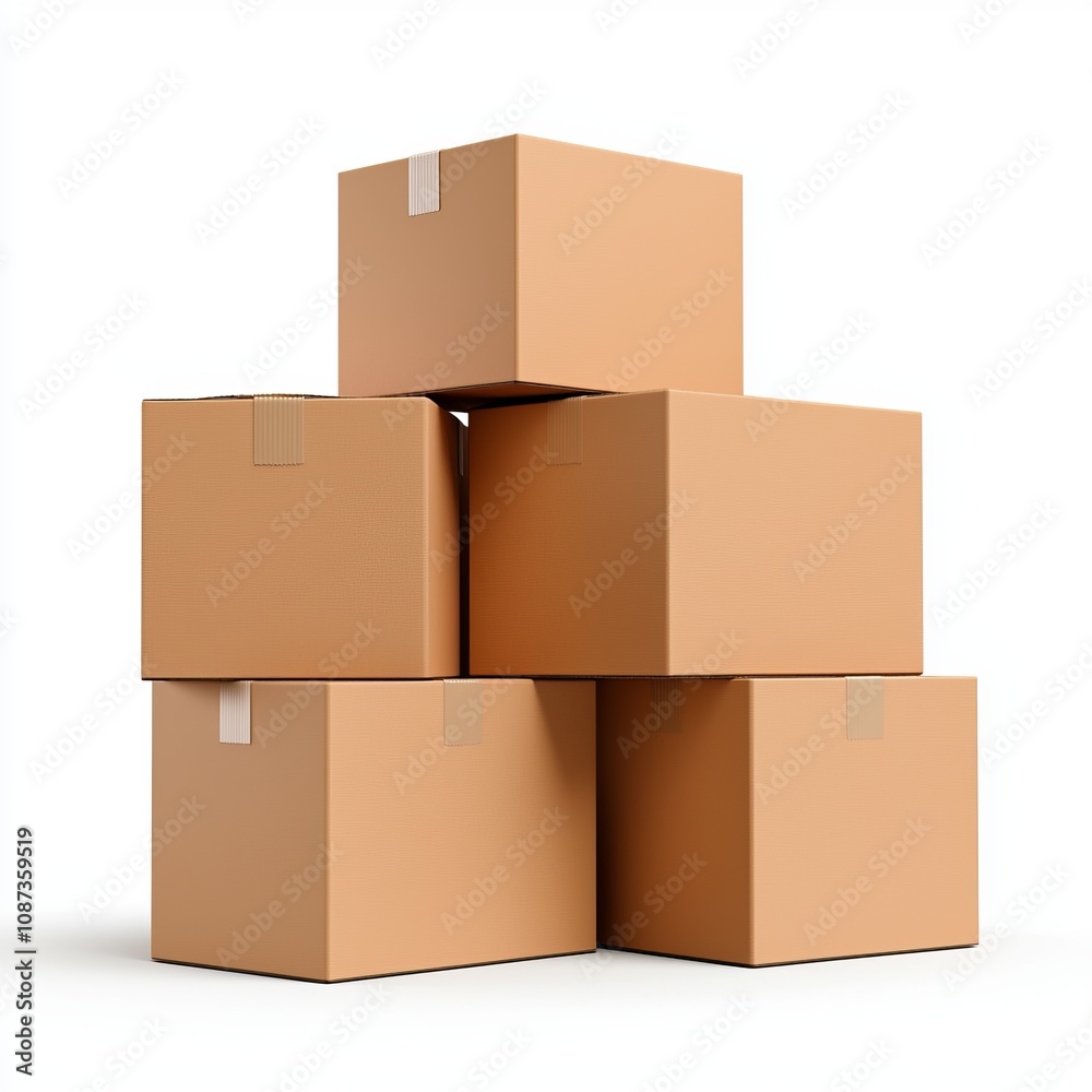 Stacked Cardboard Boxes Ready for Shipment: A Business Logistics Image Stacked Cardboard Boxes Ready for Shipment: A Business Logistics Image
