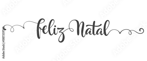 Feliz natal hand lettering calligraphy vector eps