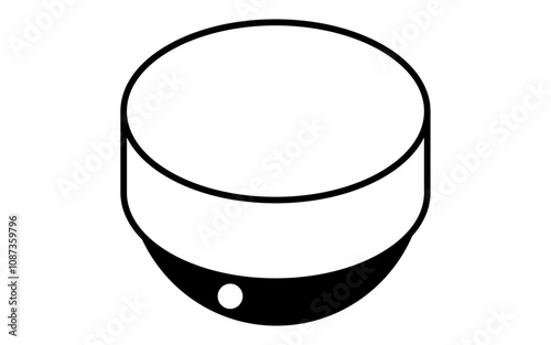 監視カメラ、防犯とホームセキュリティの白黒アイソメアイコン