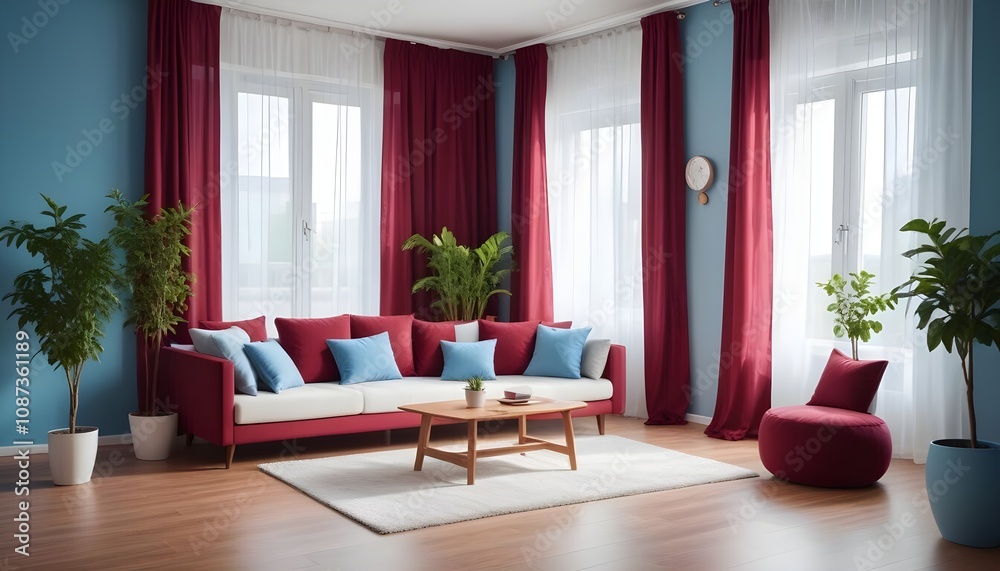Illustration of the living room interior Illustration of the living room interior