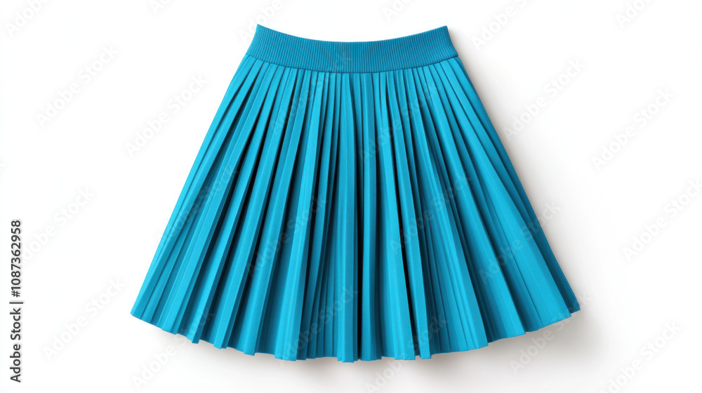 Product mockup, High waisted pleated skirt in vibrant turquoise, showcasing elegant folds and stylish design. Perfect for various occasions and versatile styling options Product mockup, High waisted pleated skirt in vibrant turquoise, showcasing elegant folds and stylish design. Perfect for various occasions and versatile styling options