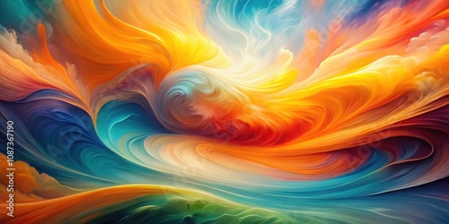 A Vivid Abstract Swirl of Colors, Creating a Dynamic and Energetic Composition