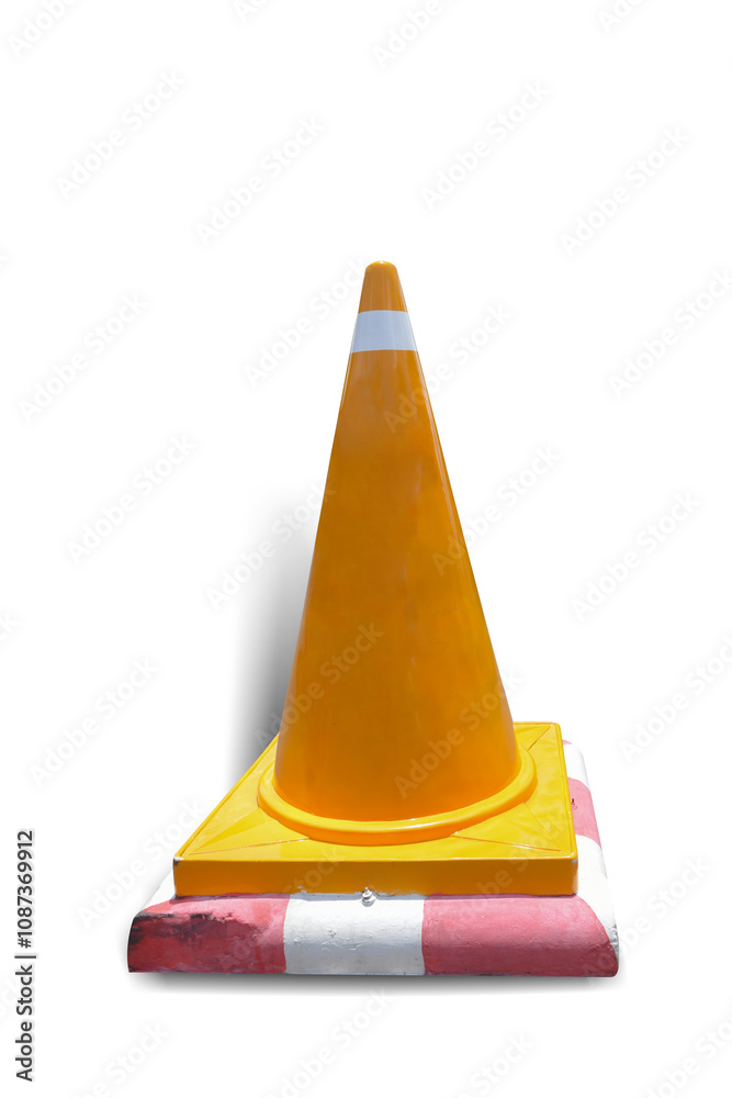 traffic cone isolated on white isolated on white background. This has clipping path. traffic cone isolated on white isolated on white background. This has clipping path.