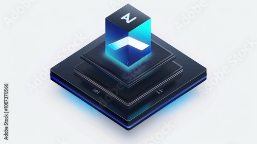 Wallpaper Mural Close-up of semiconductor chip with detailed electronic components and circuits on clean white background, ideal for tech and engineering projects. Torontodigital.ca