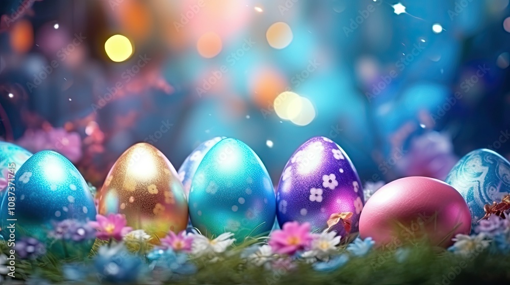 Beautiful colorful easter eggs background copy space Beautiful colorful easter eggs background copy space