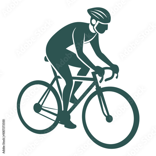 Cyclist Vector Silhouette Design.