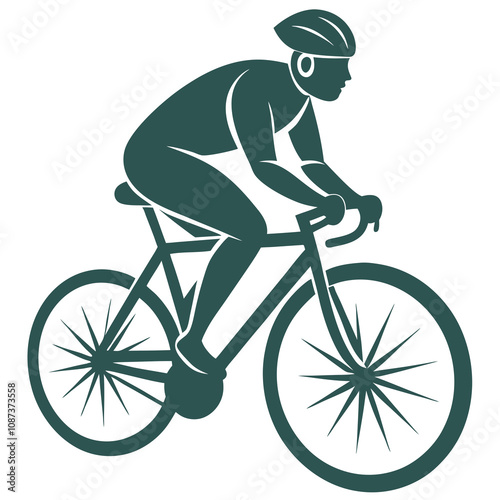 Cyclist Vector Silhouette Design.