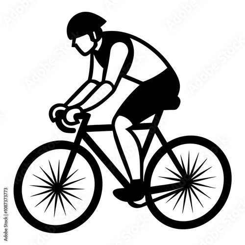 Cyclist Vector Silhouette Design.