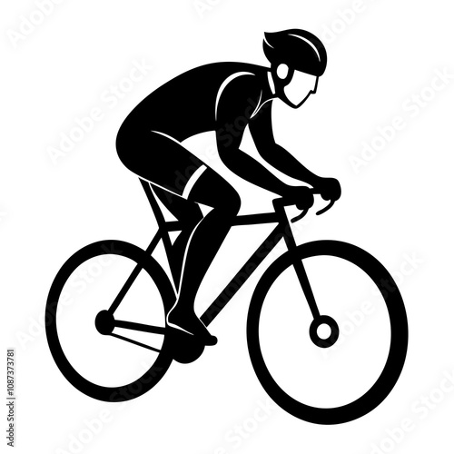 Cyclist Vector Silhouette Design.