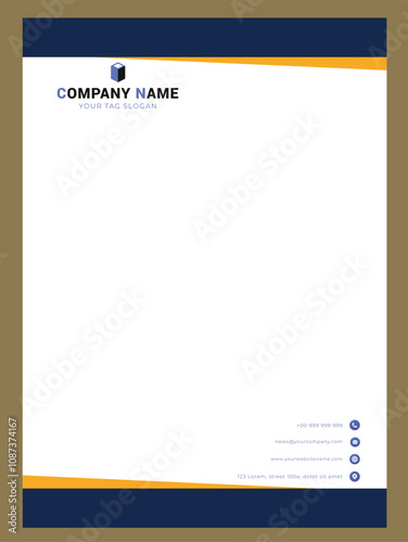 Creative letterhead , Elegant and minimalist style letterhead template design,A4 sizes