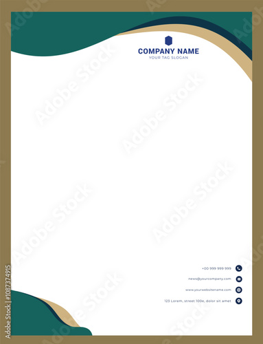 Creative letterhead , Elegant and minimalist style letterhead template design,A4 sizes