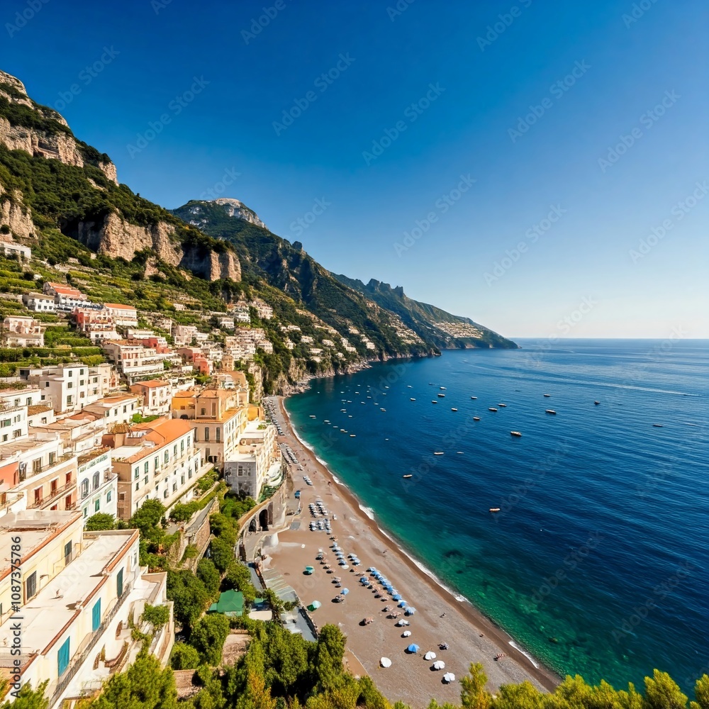 Naklejka premium Amalfi Coast Beach