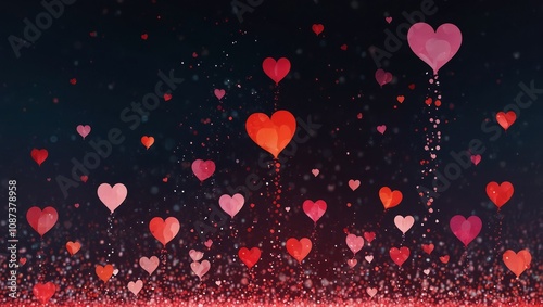 particles hearts - abstract valentine's day