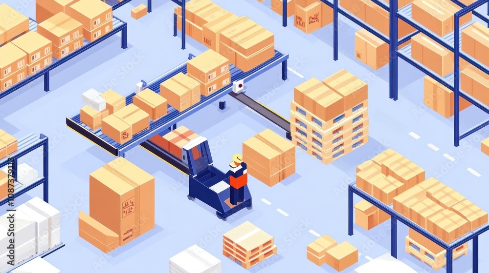 Automated Warehouse Workers Efficiently Manage Cardboard Boxes Automated Warehouse Workers Efficiently Manage Cardboard Boxes